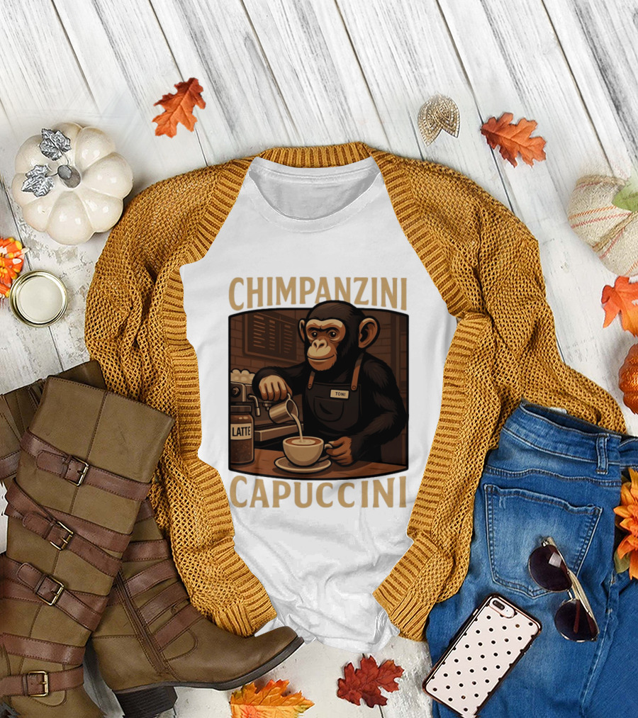 Chimpanzini Capuccini Latte Barista Chimp 'Toni T-Shirt