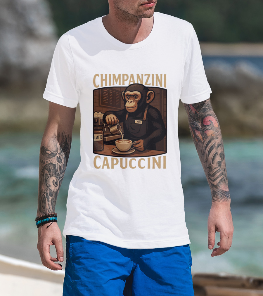 Chimpanzini Capuccini Latte Barista Chimp 'Toni T-Shirt