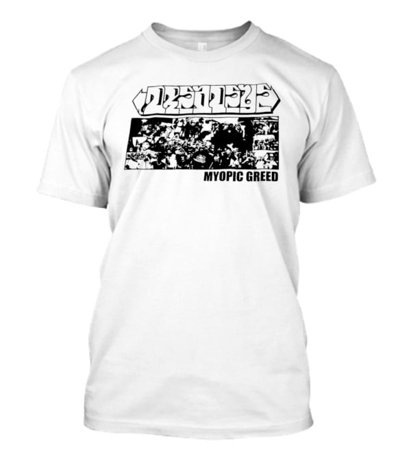 Dmsseye Myopic Greed Black And White Collage T-Shirt
