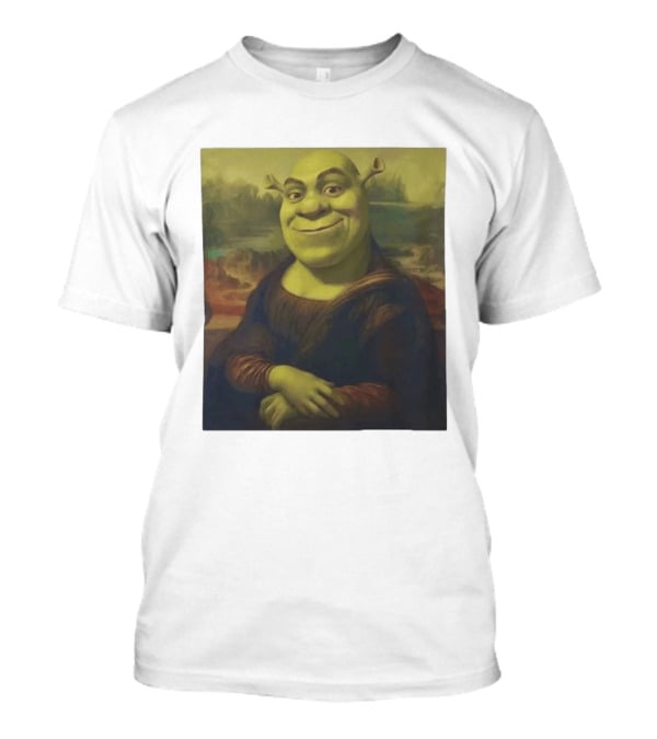 Shrek Mona Lisa Crossover Painting T-Shirt