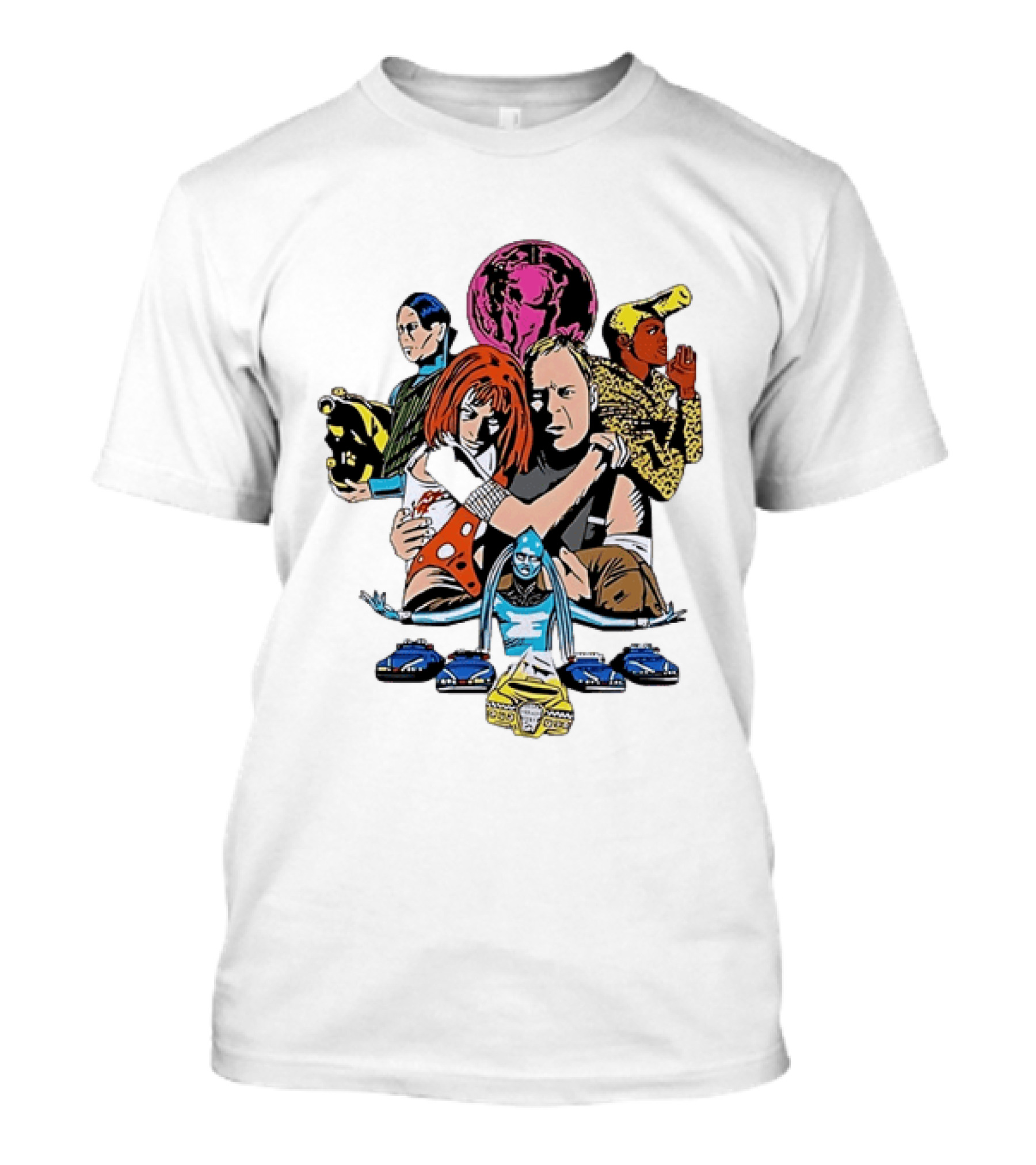 The Fifth Element Movie Characters Leeloo Korben Zorg Diva Plavalaguna Ruby Rhod Sci Fi Adventure T-Shirt