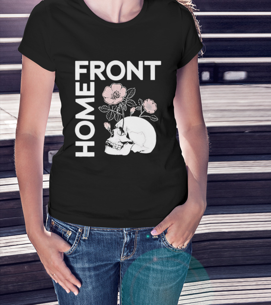 Homefront Skull With Pink Flowers T-Shirt