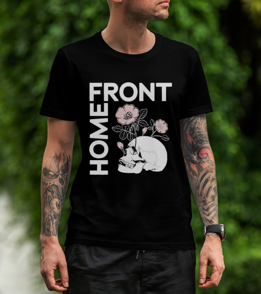 Homefront Skull With Pink Flowers T-Shirt