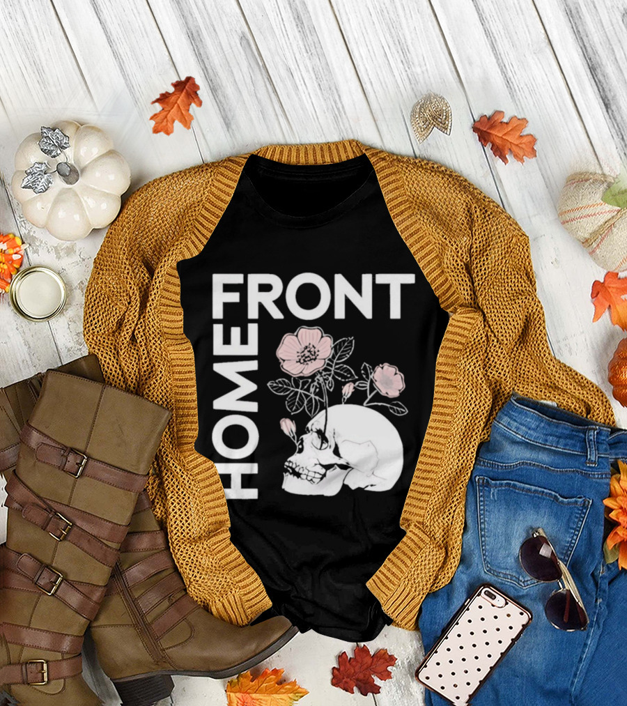 Homefront Skull With Pink Flowers T-Shirt