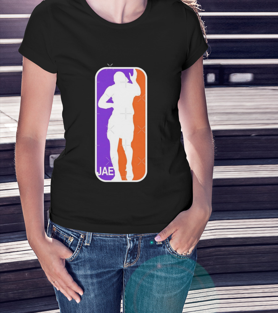 Jae Basketball Pose Purple And Orange T-Shirt