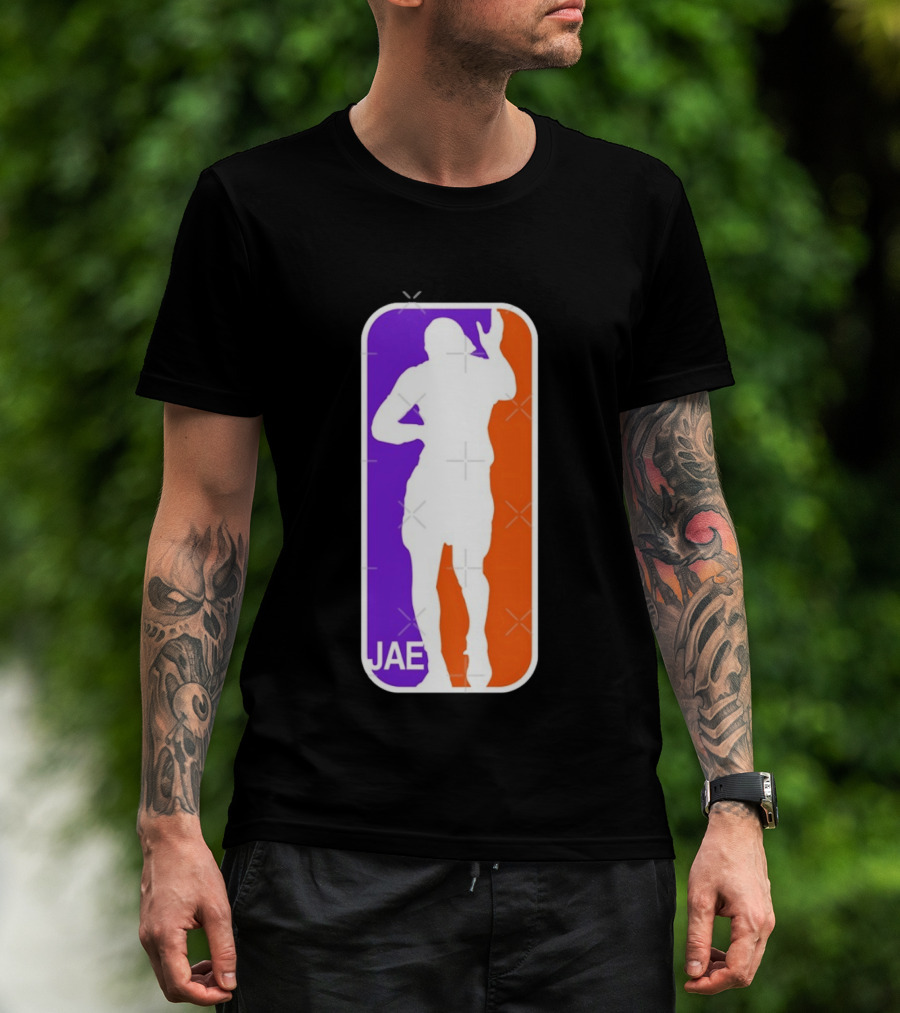 Jae Basketball Pose Purple And Orange T-Shirt