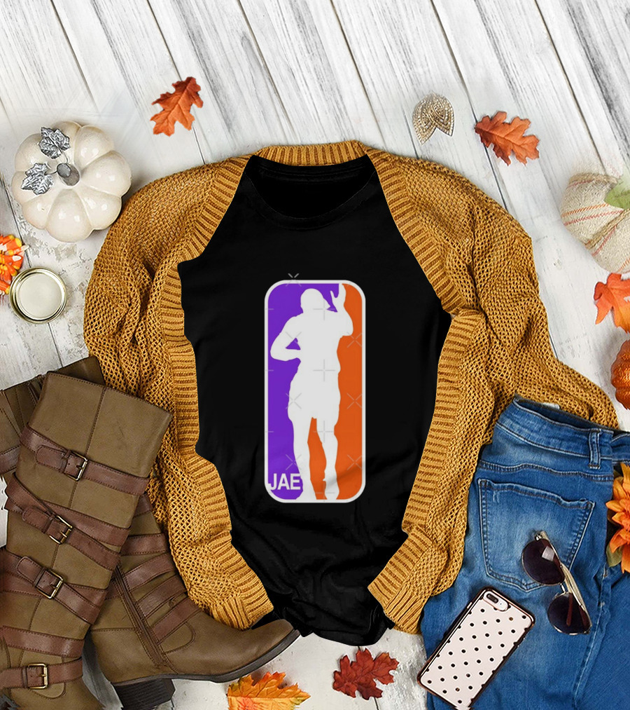 Jae Basketball Pose Purple And Orange T-Shirt