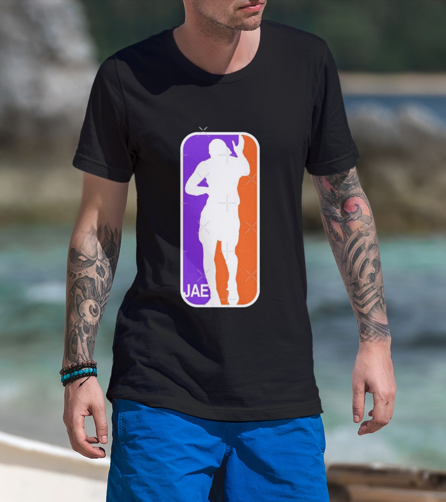 Jae Basketball Pose Purple And Orange T-Shirt