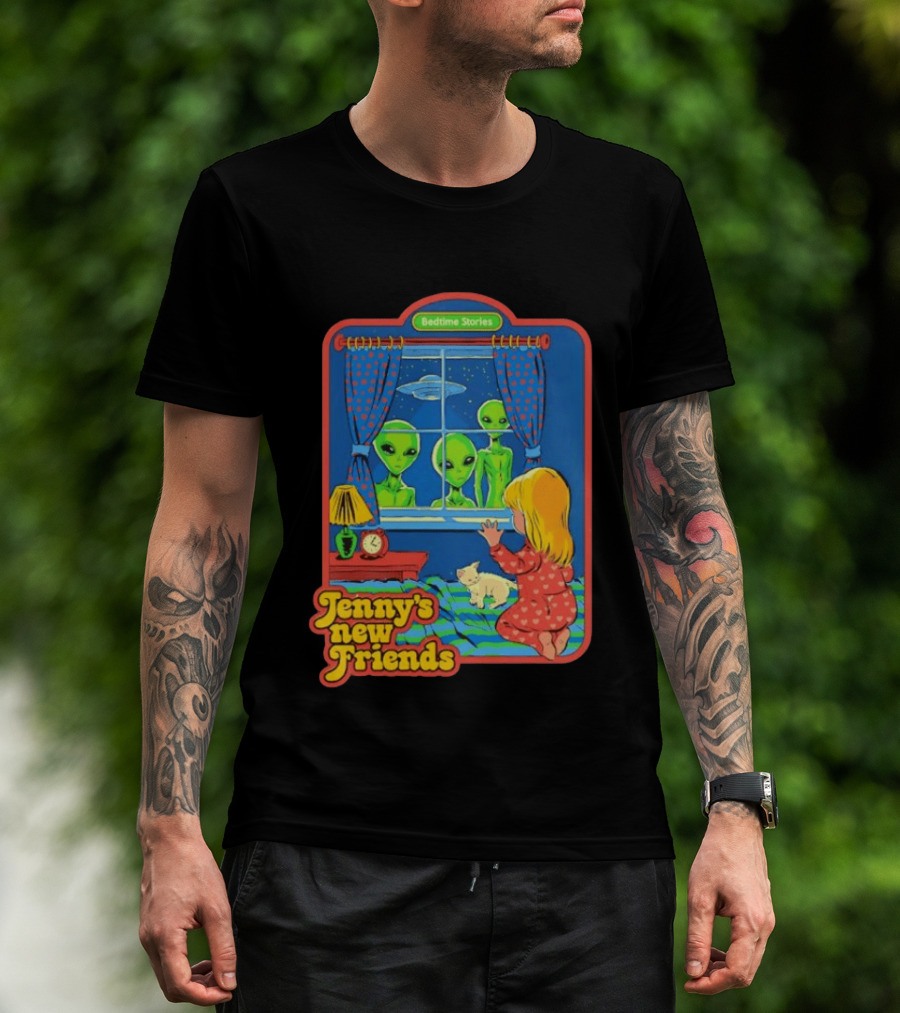 Jenny's New Friends Bedtime Stories Alien Window Scene T-Shirt