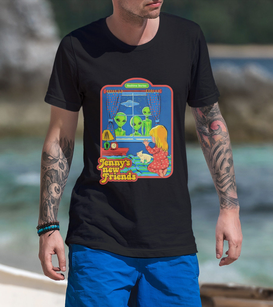 Jenny's New Friends Bedtime Stories Alien Window Scene T-Shirt