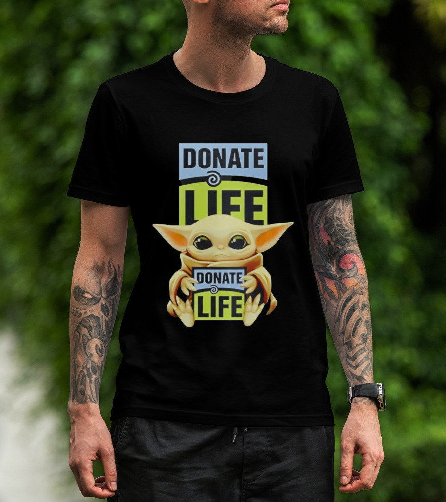 Donate Life Grogu Holding Donate Life Sign T-Shirt
