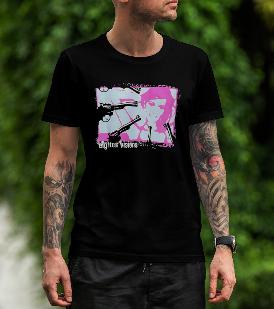Eighteen Visions Pink Gun Metalcore Band T-Shirt