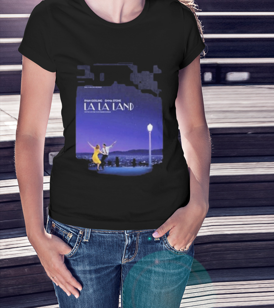 Ryan Gosling Emma Stone La La Land City Dance Under Streetlight 10th Anniversary T-Shirt