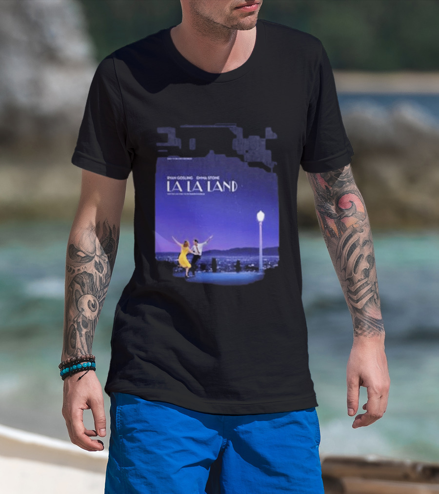 Ryan Gosling Emma Stone La La Land City Dance Under Streetlight 10th Anniversary T-Shirt