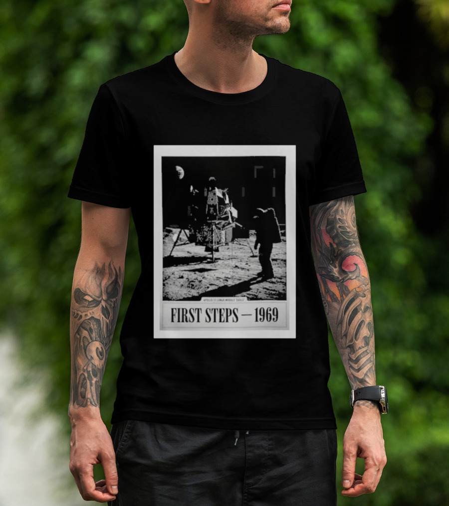 First Steps 1969 Apollo 11 Lunar Module Eagle Moon Landing Astronaut T-Shirt
