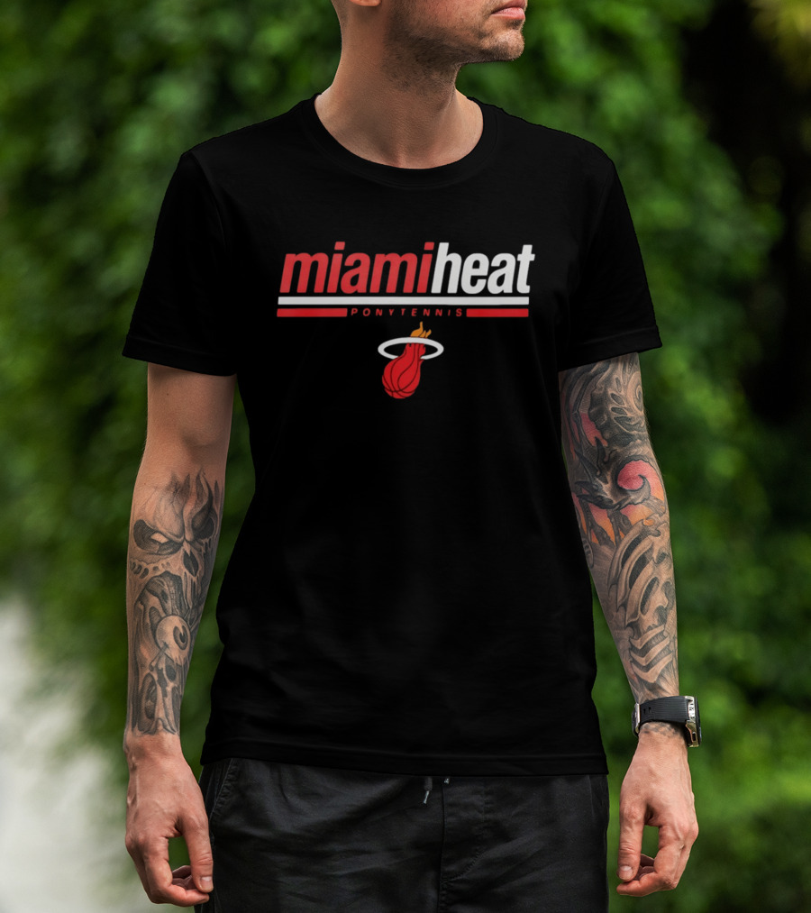 Miami Heat Pony Tennis NBA Basketball T-Shirt