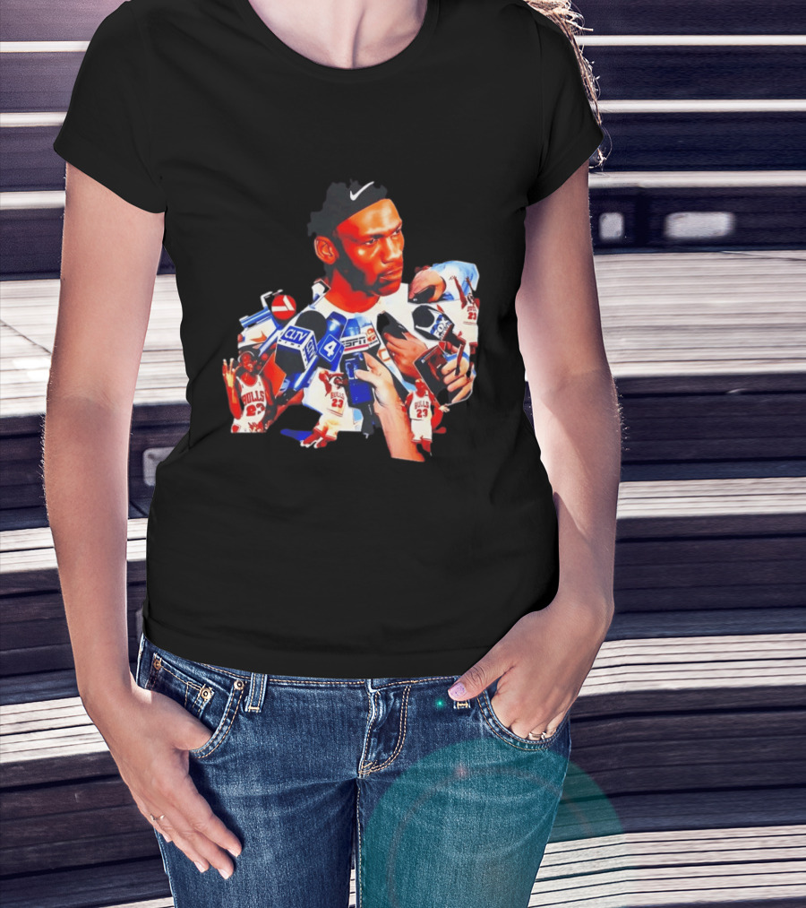 Michael Jordan Press Conference CLTV ESPN FOX Bulls T-Shirt
