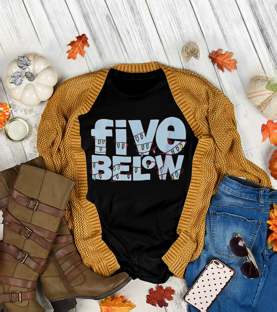 Five Below Holiday Festive Christmas Lights Decoration T-Shirt