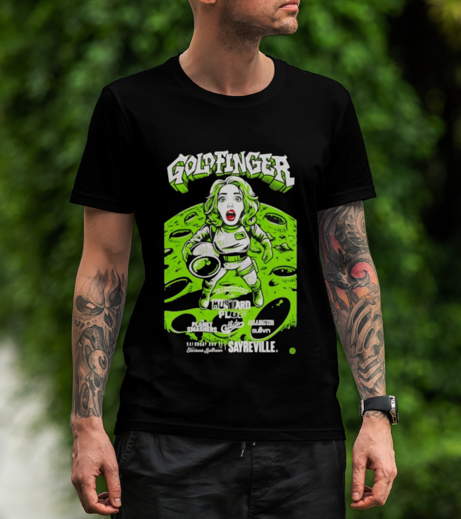 Goldfinger Mustard Plug The Planet Smashers Catbite Millington Skanksgiving Sayreville Alien Space Scene T-Shirt