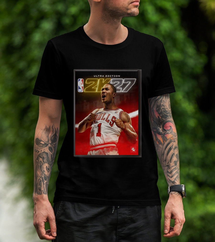NBA 2K27 Ultra Edition Derrick Rose Bulls Cover Athlete T-Shirt