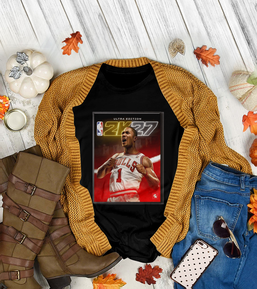NBA 2K27 Ultra Edition Derrick Rose Bulls Cover Athlete T-Shirt