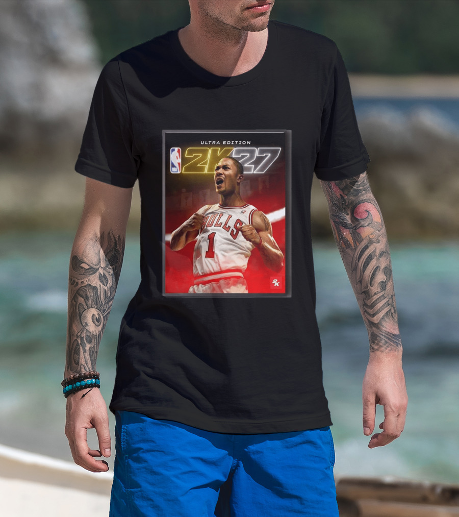NBA 2K27 Ultra Edition Derrick Rose Bulls Cover Athlete T-Shirt