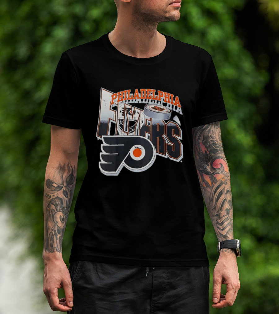 Philadelphia Flyers Goalie Mask Hockey Puck NHL Team T-Shirt