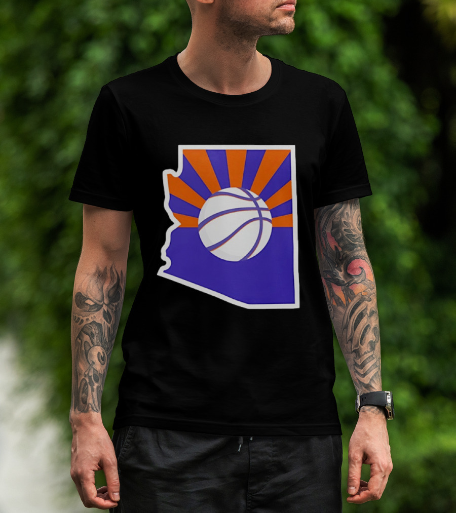 Phoenix Suns Arizona Basketball State Map Suns Set T-Shirt