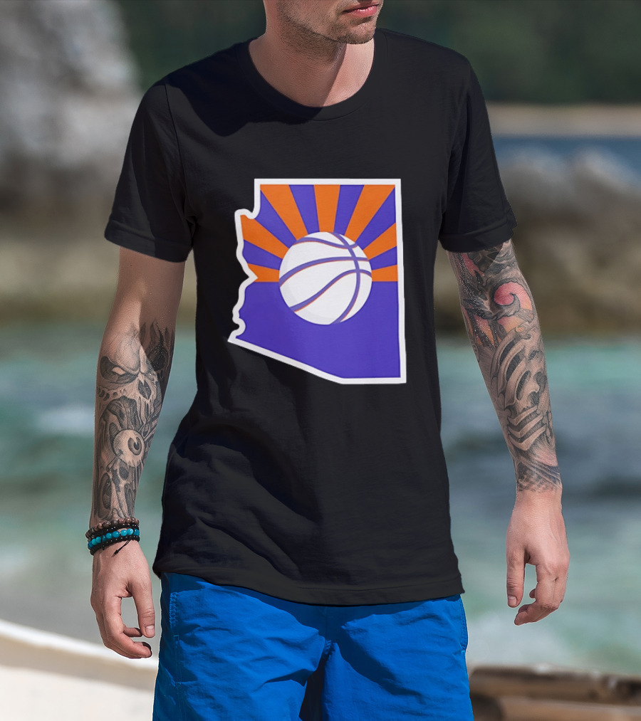 Phoenix Suns Arizona Basketball State Map Suns Set T-Shirt