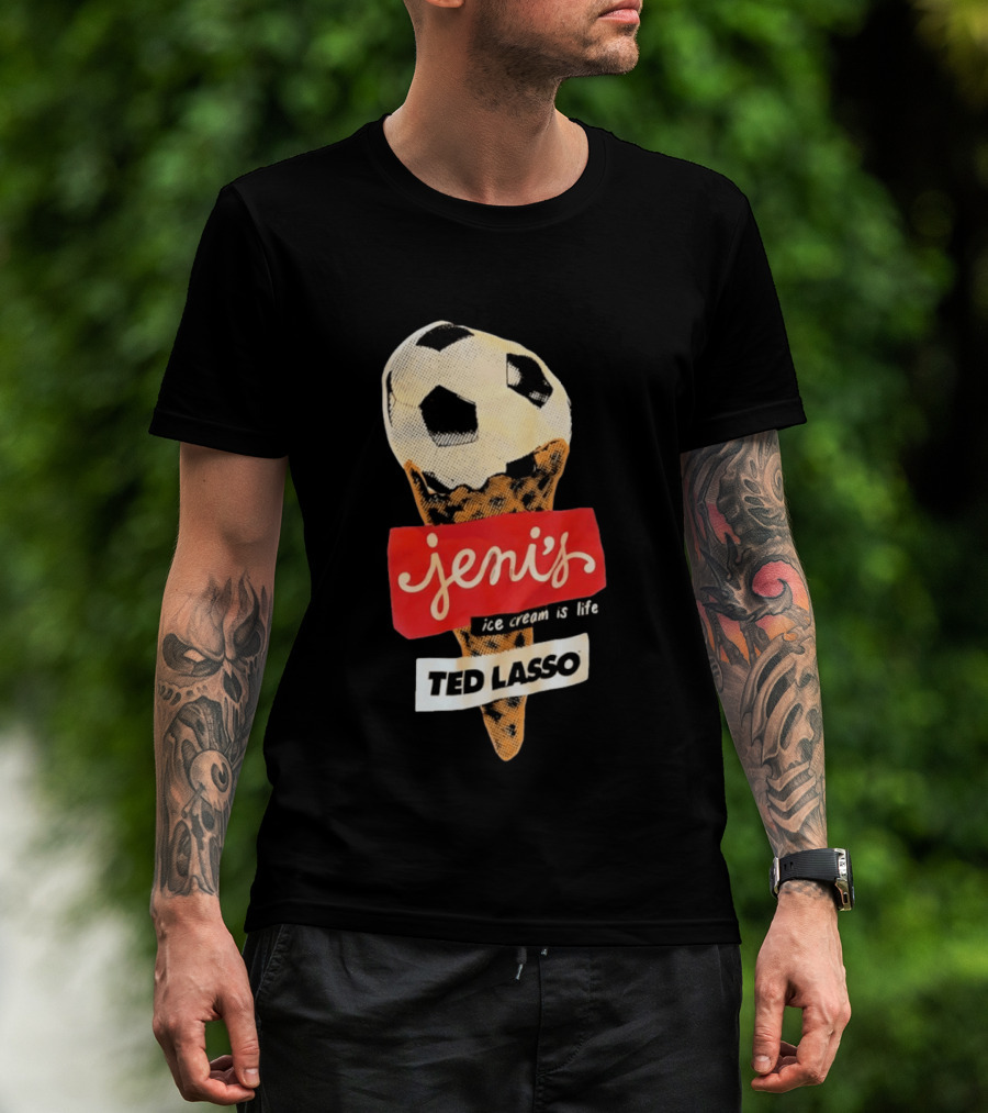 Jeni's Ice Cream Is Life Soccer Cone Ted Lasso T-Shirt