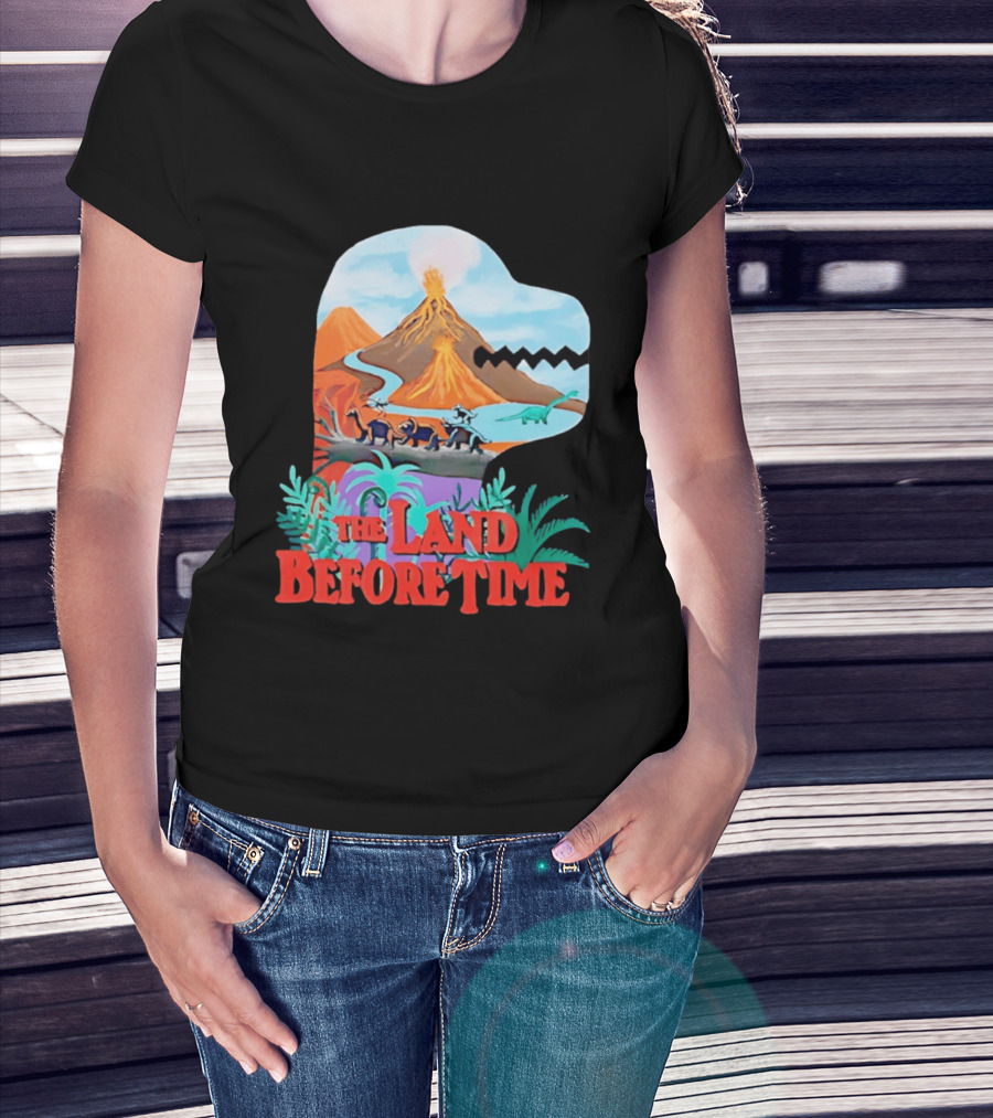 The Land Before Time Dinosaur Volcano Landscape T-Shirt
