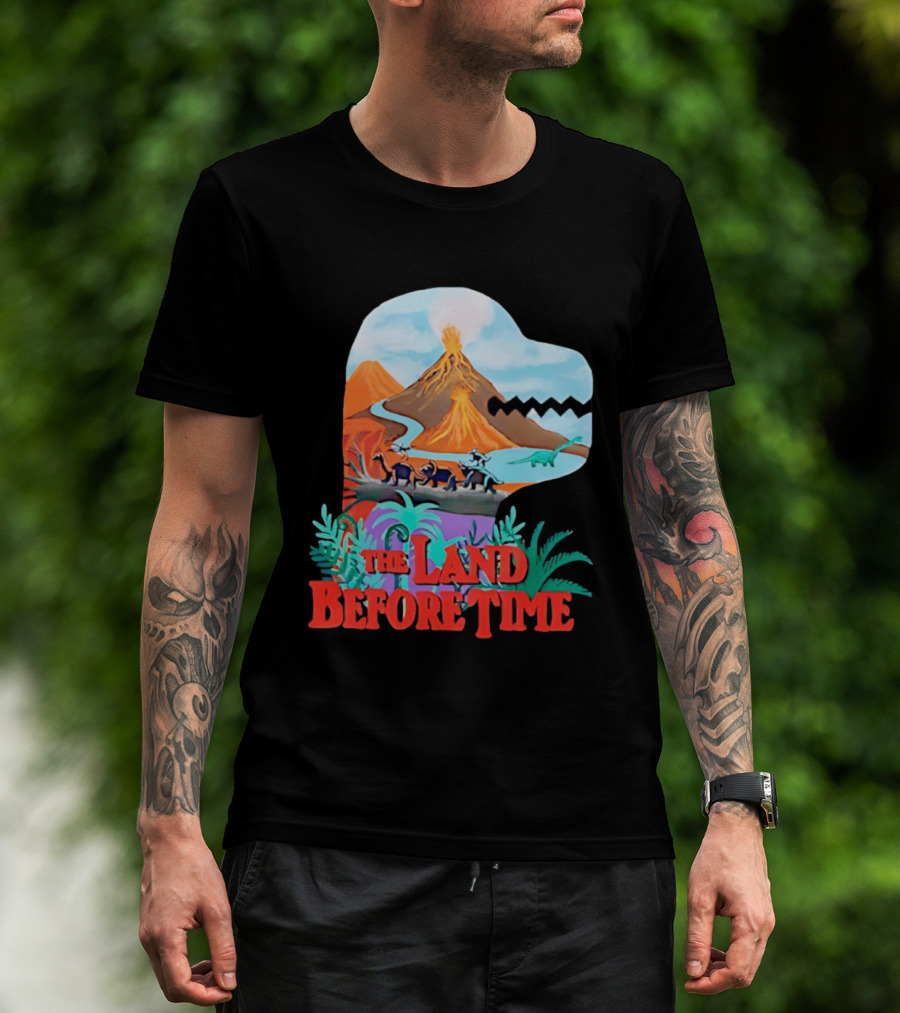 The Land Before Time Dinosaur Volcano Landscape T-Shirt
