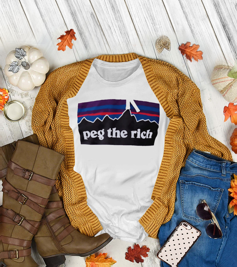 Peg The Rich Satire Mountain Peaks T-Shirt