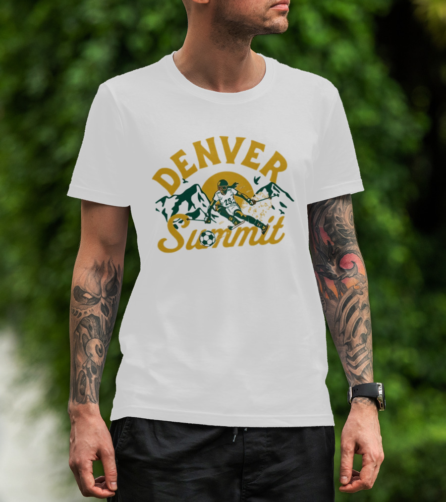 Denver Summit Number 25 Skiing Down Mountain Soccer T-Shirt