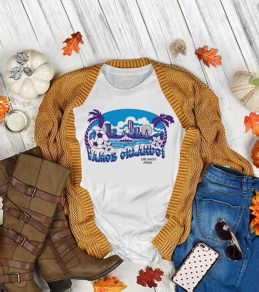 Vamos Orlando Orlando Pride Skyline Soccer Tropical Cityscape T-Shirt