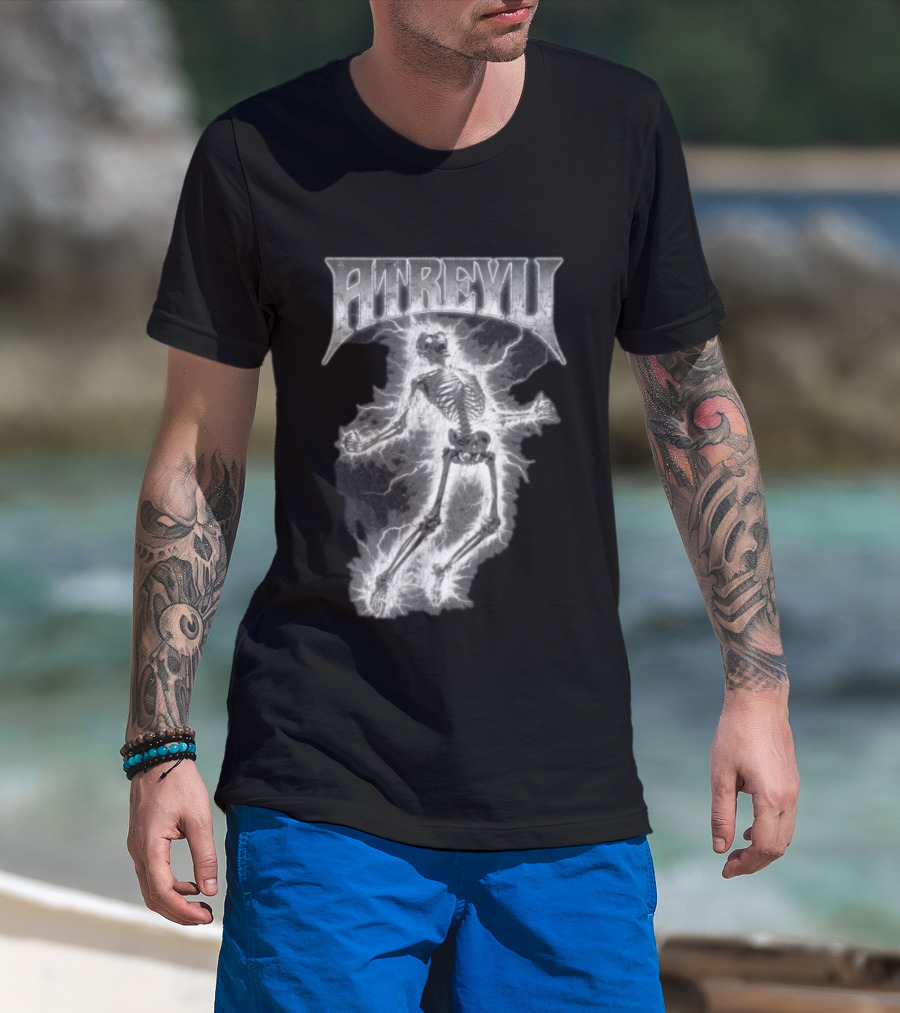 Atreyu Electric Skeleton Lightning Scene T-Shirt
