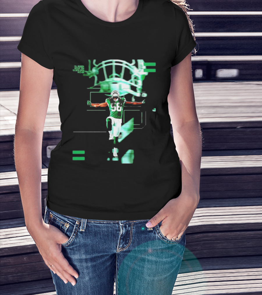 New York Jets 56 Days Til Season Countdown With Football Player And Helmet T-Shirt