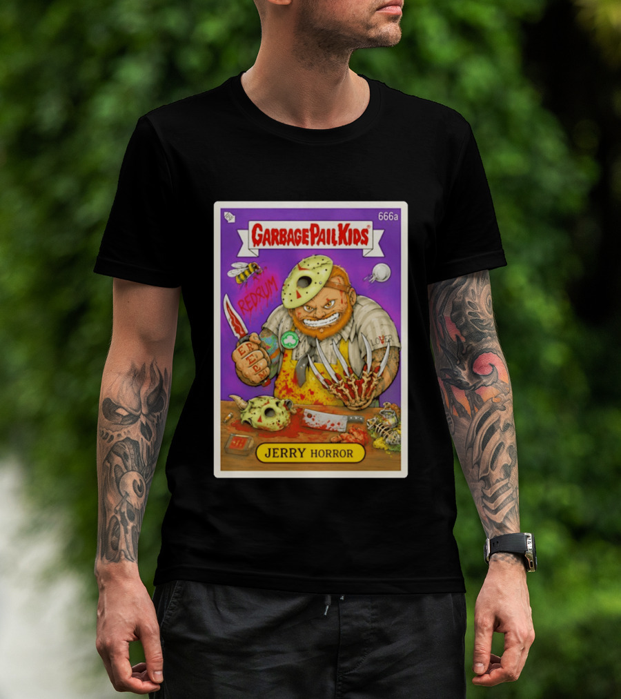 Garbage Pail Kids 666a Jerry Horror Redrum Trading Card T-Shirt