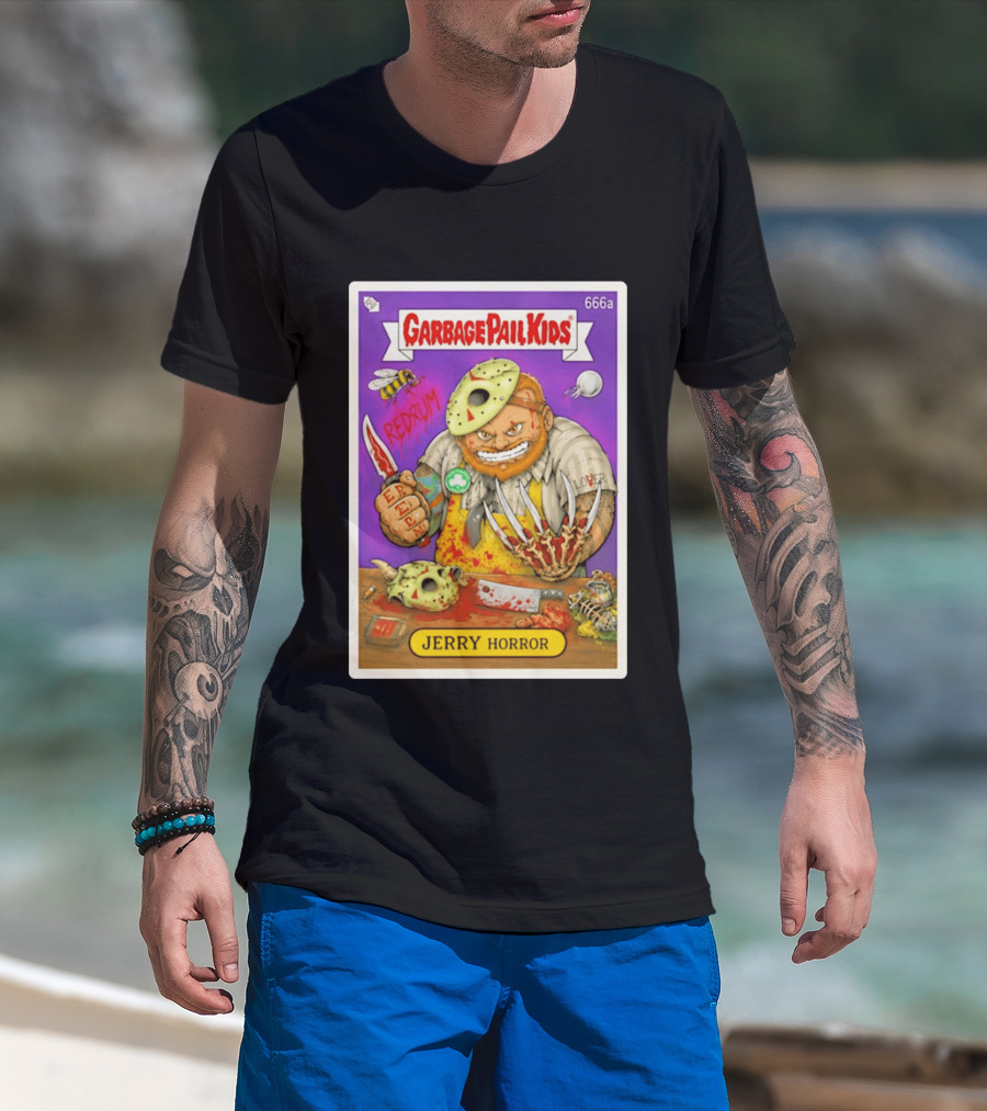 Garbage Pail Kids 666a Jerry Horror Redrum Trading Card T-Shirt