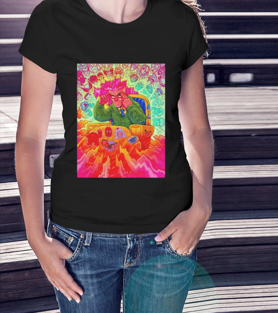 Professor X Dazzler World Tour X Men Collage Psychedelic Comic Art Marvel Characters T-Shirt