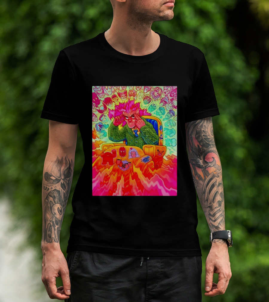 Professor X Dazzler World Tour X Men Collage Psychedelic Comic Art Marvel Characters T-Shirt