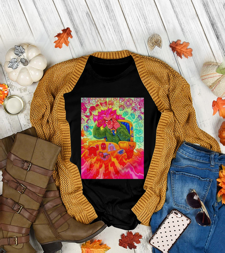 Professor X Dazzler World Tour X Men Collage Psychedelic Comic Art Marvel Characters T-Shirt