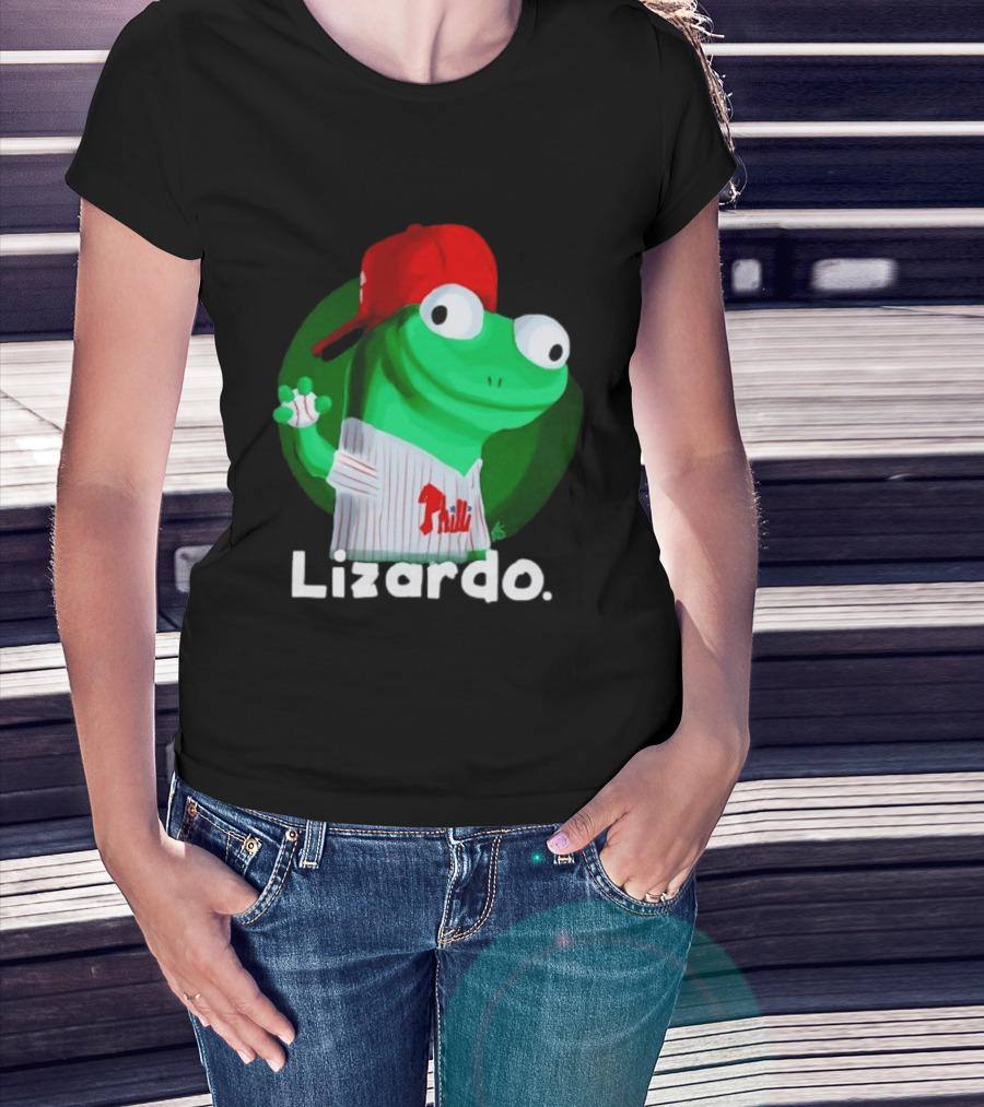 Lizardo Philadelphia Phillies Baseball Philli Red Cap Cartoon T-Shirt
