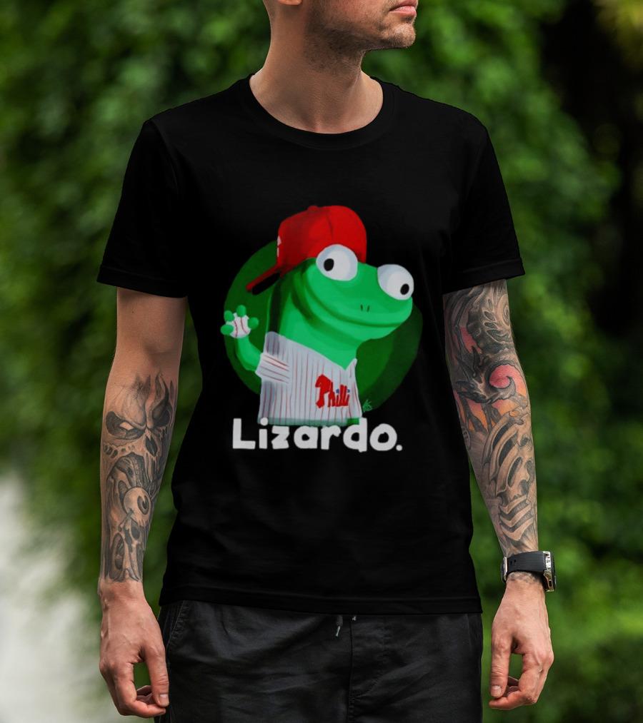 Lizardo Philadelphia Phillies Baseball Philli Red Cap Cartoon T-Shirt