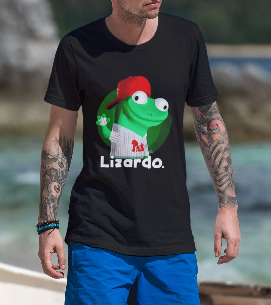 Lizardo Philadelphia Phillies Baseball Philli Red Cap Cartoon T-Shirt
