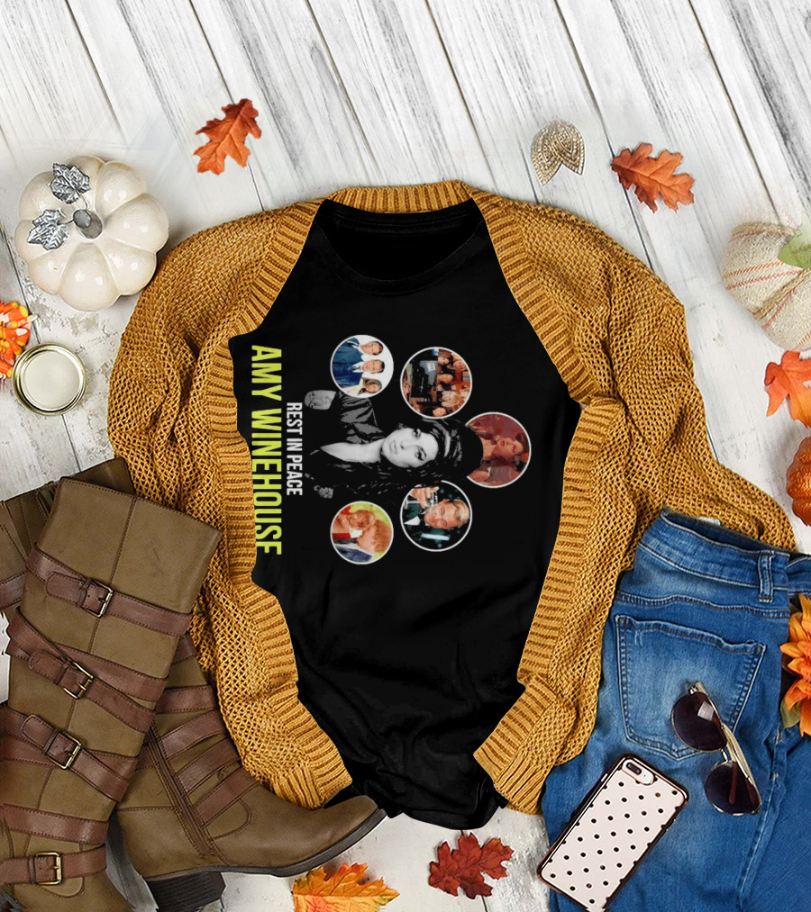 Rest In Peace Amy Winehouse Iconic Collage T-Shirt