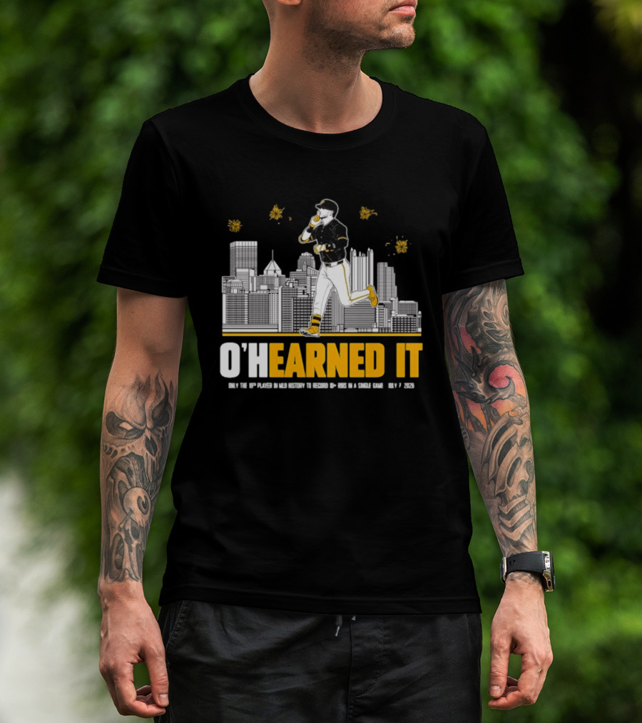 Ryan Ohearn Pittsburgh Pirates 10 RBI Game Ohearned It July 7 2026 MLB Skyline T-Shirt