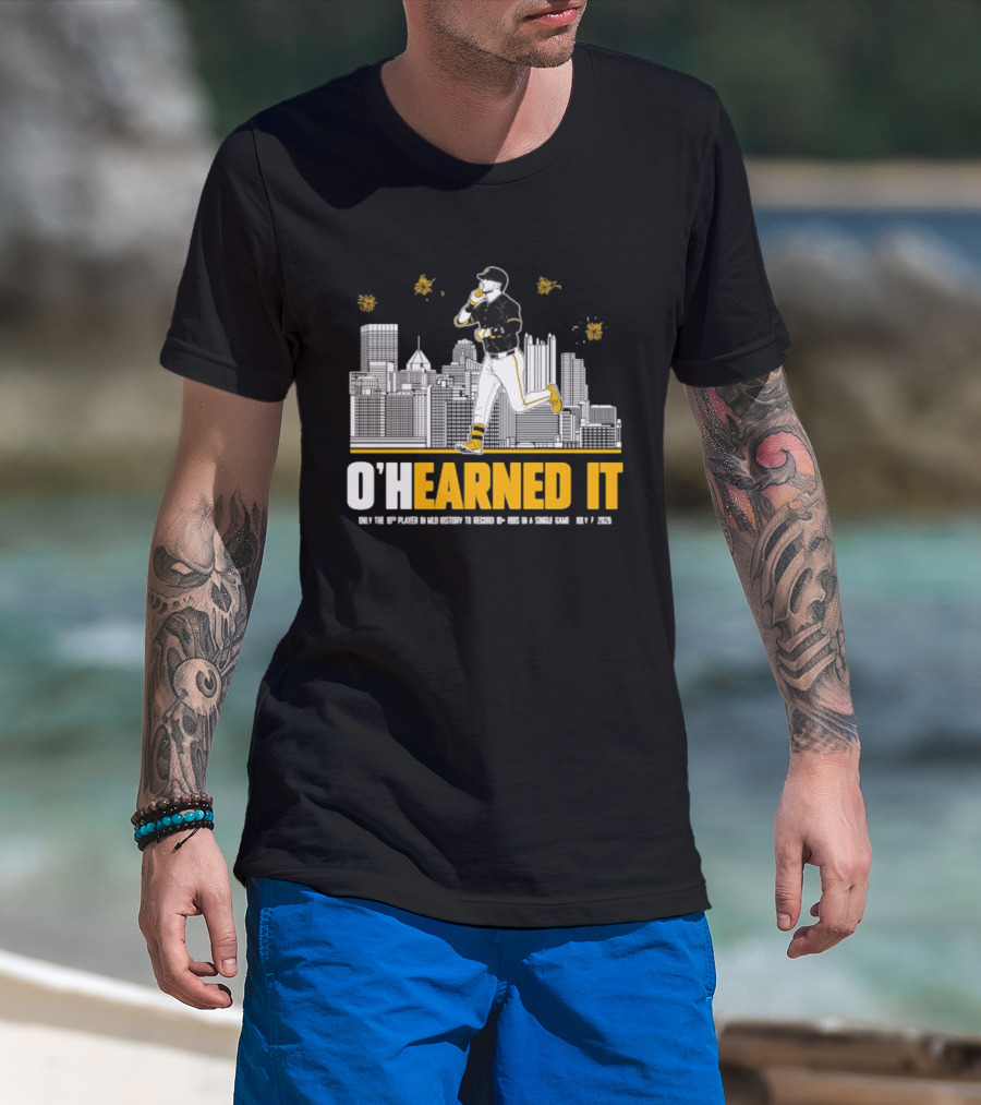 Ryan Ohearn Pittsburgh Pirates 10 RBI Game Ohearned It July 7 2026 MLB Skyline T-Shirt