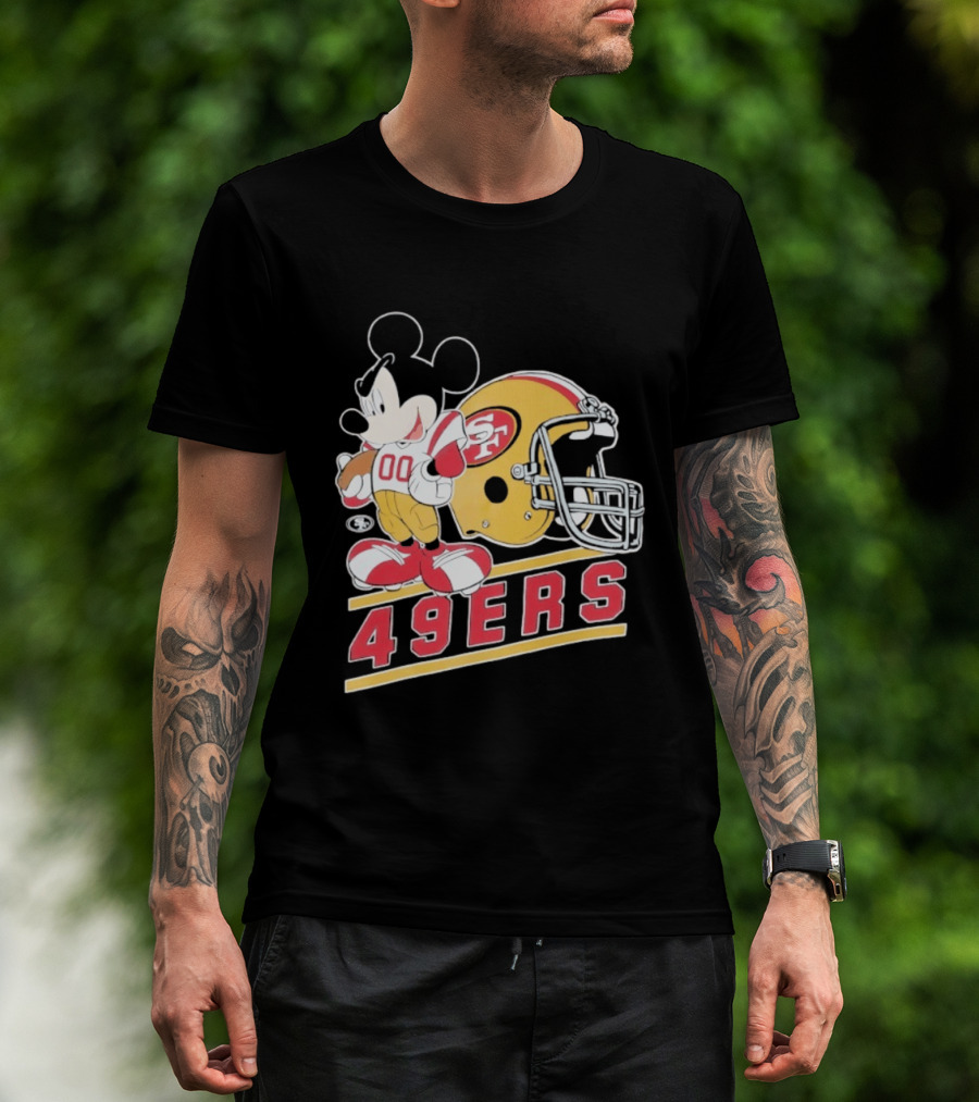 Mickey Mouse With San Francisco 49ers Helmet Football 49ers T-Shirt