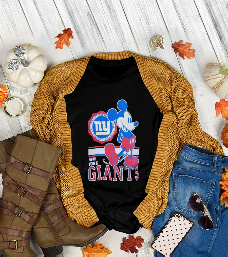 Mickey Mouse New York Giants Football NY Sports Fan T-Shirt